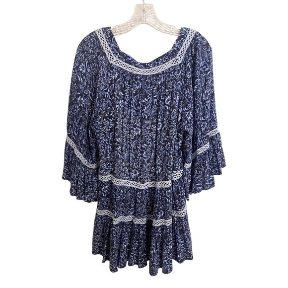 Free People Talk About It Bell Sleeve Tunic Top Size Medium Oversized Boho Beach - Picture 4 of 8